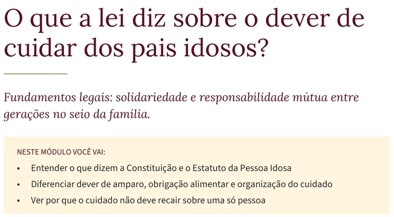 Recorte da abertura do Módulo 1: título e objetivos de leitura